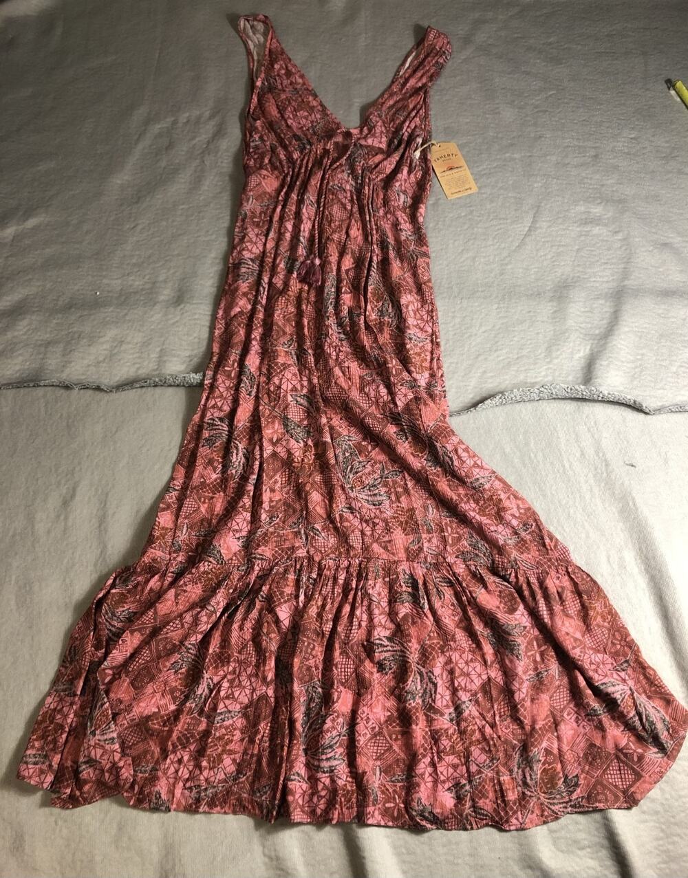 New Faherty Dress S Eden Floral Sleeveless Maxi Boho Cottagecore Hippie Fall